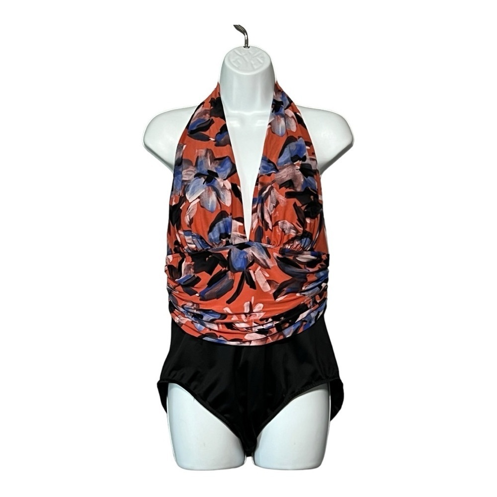 Magicsuit Shirred One Piece Tropical Floral Halter Swimsuit Slimming Shaping 10